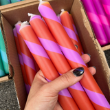 Red & Pink Twist Stripe Candle