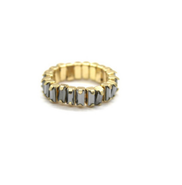 Isles & Stars Colourful Square Resin Stones Stretch Rings