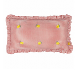 Les Fruites Embroidered Ruffle Cushion - Lemons
