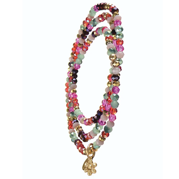 Hot Tomato Wrap Around Bracelet/Necklace - Rose / Lilac