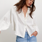 Free People Valley Double Cloth Shirt - Clean Ivory