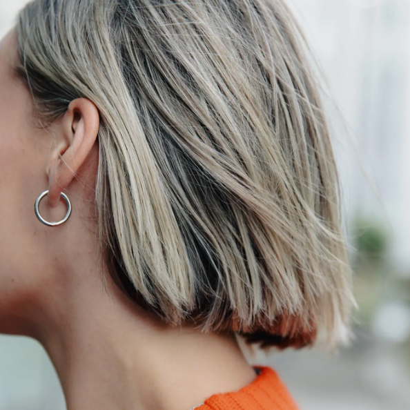Nordic Muse Silver Hoop Earrings - 1.5cm, Waterproof