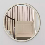 Round Mirror Distressed Antique White