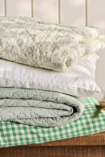 Ib Laursen Quilt White/Dusty Green