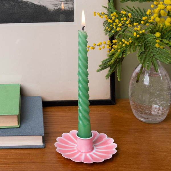 Enamel Flat Flower Candle Holder