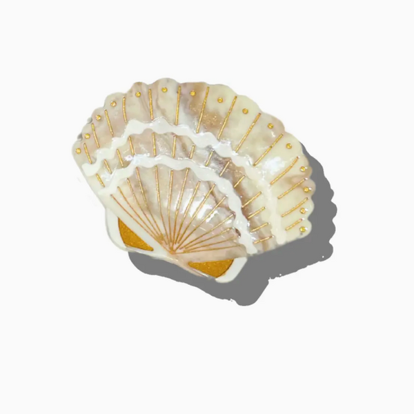 Golden Sand Seashell Claw Clip