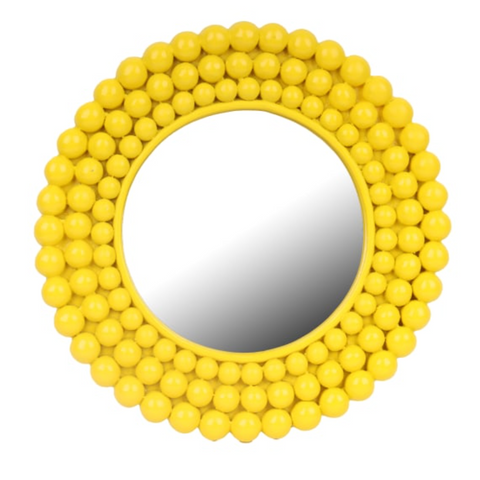 Yellow Multi Ball Framed Small Wall Mirror