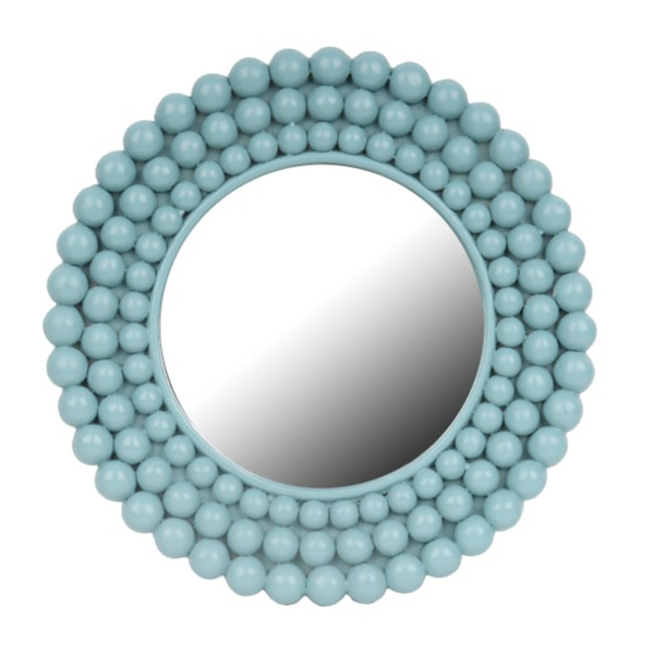 Aqua Blue Multi Ball Framed Small Wall Mirror