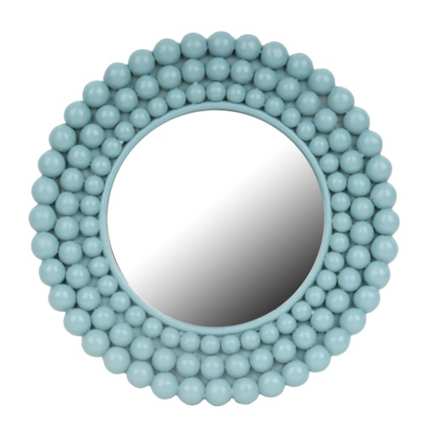 Aqua Blue Multi Ball Framed Small Wall Mirror