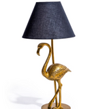 Antique Gold Flamingo Lamp w/ Black shade