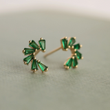 Silk Purse, Sow's Ear Emerald Pinwheel Stud Earrings