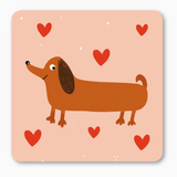 Happy Sausage Dog Coaster