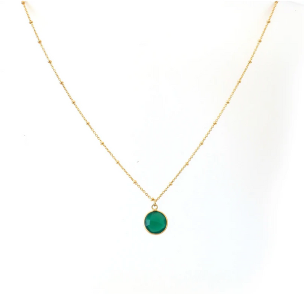 Annabella Moore Green Onyx Gem Necklace