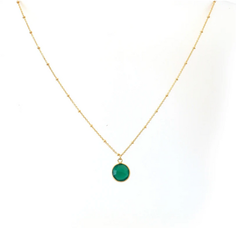 Annabella Moore Green Onyx Gem Necklace
