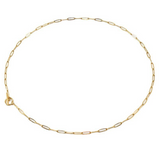 White Leaf - Paperclip Chain T-Bar Necklace In Gold