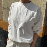 Le Bon Shoppe Daisy Long Sleeve Top - White Cotton