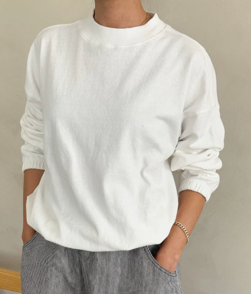 Le Bon Shoppe Daisy Long Sleeve Top - White Cotton