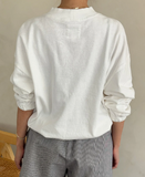 Le Bon Shoppe Daisy Long Sleeve Top - White Cotton