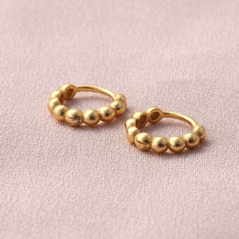 Attic Creations Classic Beads Hoops - Gold