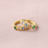 Attic Creations Multi-Colour Star Gem Hoop