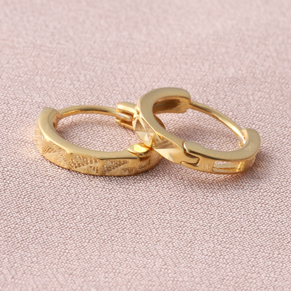 Attic Creations Diamond Cut Hoops - Gold