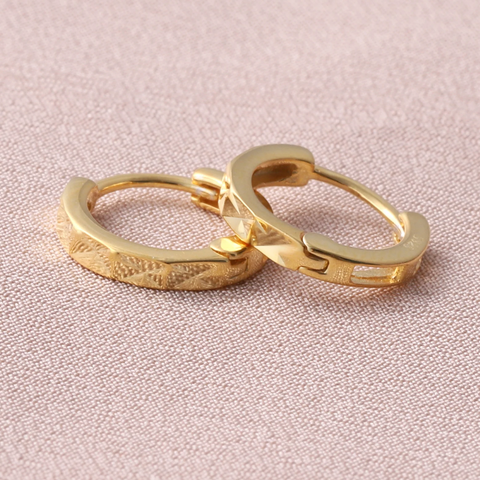 Attic Creations Diamond Cut Hoops - Gold