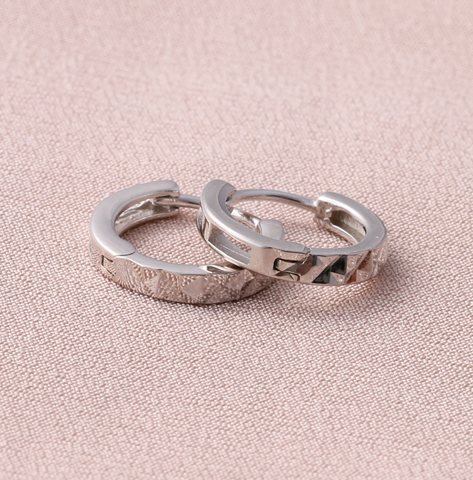 Attic Creations Diamond Cut Hoops - Silver