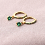 Attic Creations Classic Hoop Teardrop Hanging - Green & Gold
