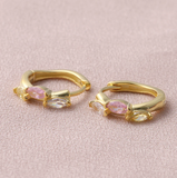 Attic Creation Three Gems Hoop - Gold