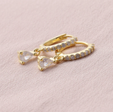 Attic Creations Classic Hoop Teardrop Hanging Clear - Gold