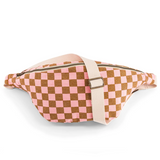 Rose In April Bum Bag - Caramel & Strawberry Checkerboard