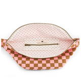 Rose In April Bum Bag - Caramel & Strawberry Checkerboard