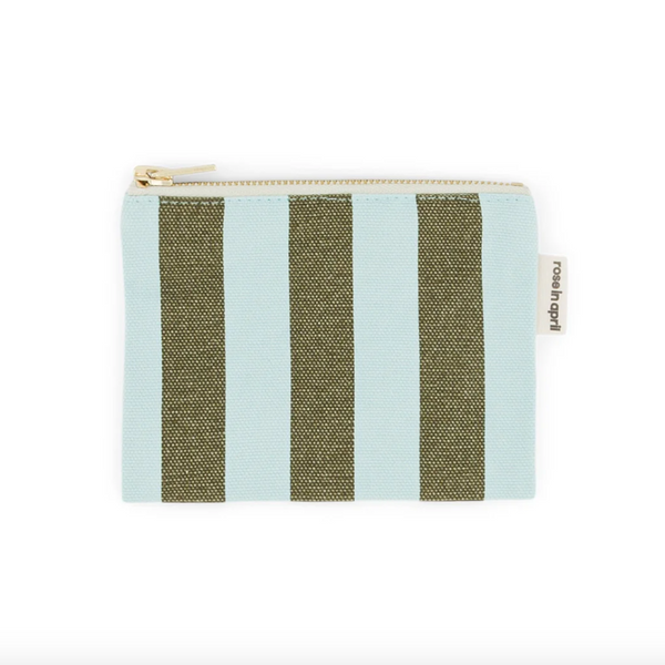Rose In April Marie Purse Stripes Aqua & Olive