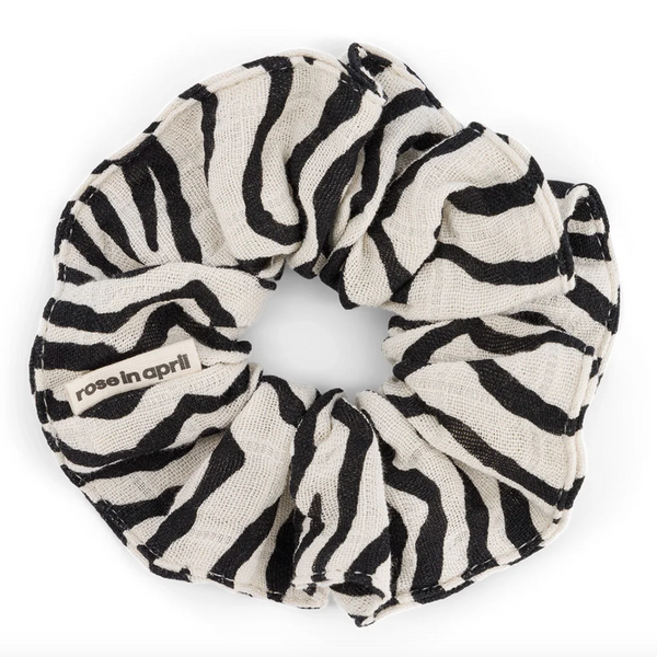 Rose In April Scrunchie Grey Zebra