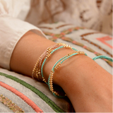 My Doris Turquoise Rope Gold Metal Bead Bracelet