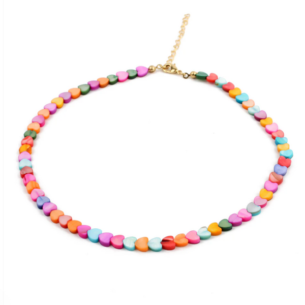 My Doris Mother Of Pearl Heart Necklace