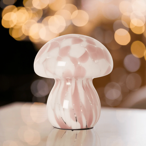 Small Mushroom Lamp - Pink/White
