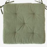 Striped Green Cotton Chair Pad