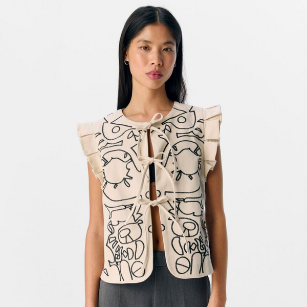 Object Detailed Waistcoat - Sandshell