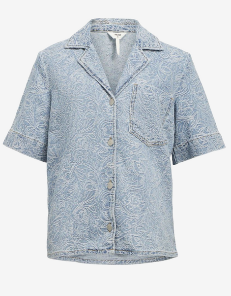 Object Detailed Denim Shirt - Light Blue Denim