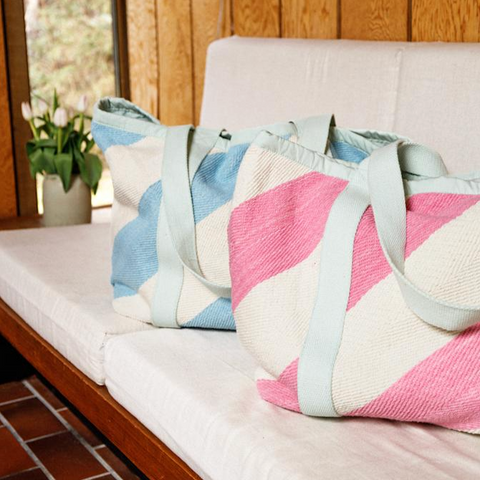 Black Colour XL Tote Bag - Pink