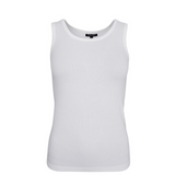 Black Colour Tea Tank Top - White