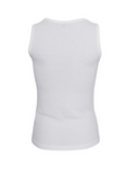 Black Colour Tea Tank Top - White