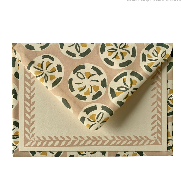 Cambridge Imprint Ten Patterned Envelopes - Charleston Roundel