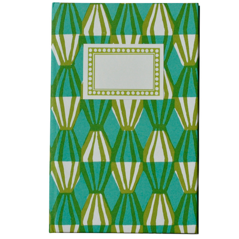 Cambridge Imprint Hardback Notebook Threadwork - Sap Green and Turquoise (Lined)
