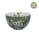 Stoneware Bowl, Small - Green Wild Daisy