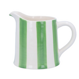 Stoneware Creamer Jug - Green Stripe