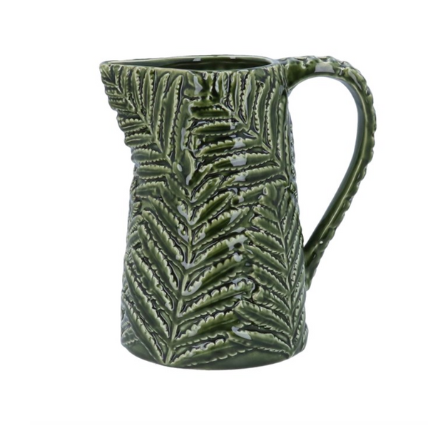 Green Ceramic Fern jug - Large