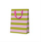Green And Pink Stripe Small Gift Bag