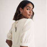 Nobody's Child White Rochelle Midi Smock Dress